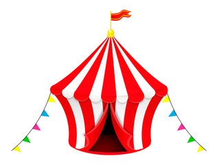 Classical Circus tent with flags