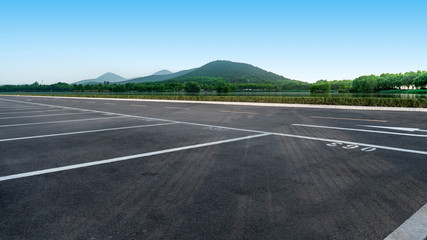 Road Pavement and Natural Landscape of Landscape..