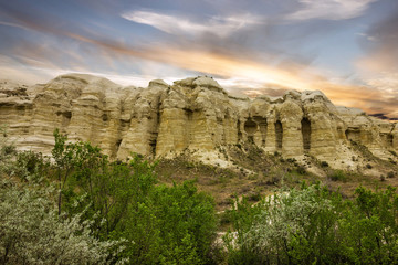 Volcanic mountains, Cappadocia, Anatolia, Turkey. Goreme national park. Love valley