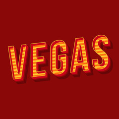 Vegas vintage 3d vector lettering © bsd studio