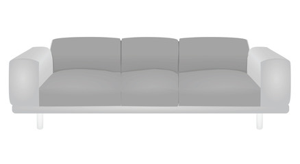 Grey sofa bed. vector illustration 