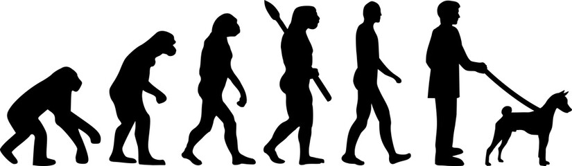 Obraz premium Basenji Evolution silhouette