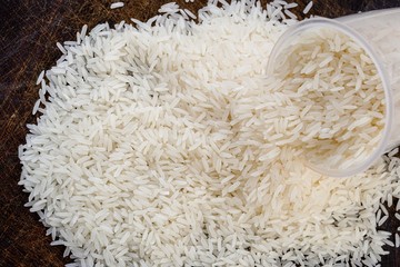 rice on wooden background
