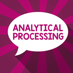 Writing note showing Analytical Processing. Business photo showcasing easily View Write Reports Data Mining and Discovery.