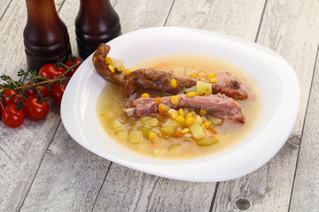 Peas soup with ribs