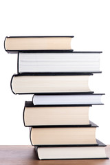 Book stack isolated on white background