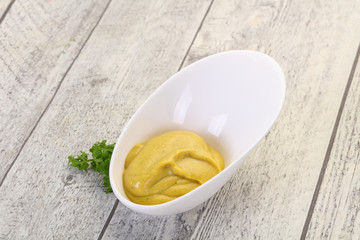 Mustard sauce in the bowl