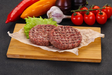 Raw burger cutlet