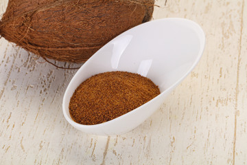 Coconut brown sugar in the bowl