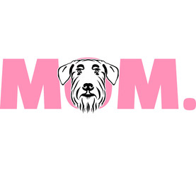Giant Schnauzer mom in pink