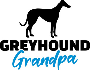 Greyhound Grandpa with silhouette