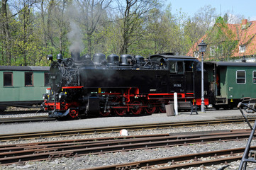 Naklejka premium kolejka wąskotorowa zittau, stacja Bertsdorf