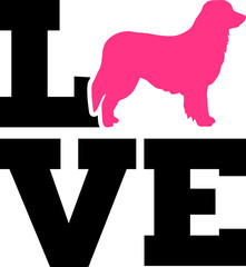 Hovawart love with pink silhouette