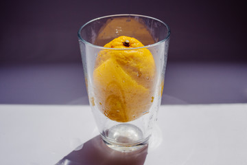 glass of water with lemon