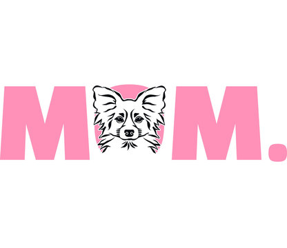 Papillon mom in pink