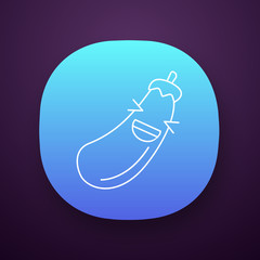 Eggplant cute kawaii app character