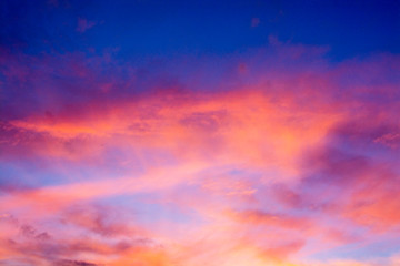 Colorful sunset in the village