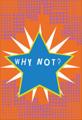 Handwriting text Why Not question. Concept meaning make suggestion or to express agreemen expressing anger Bordered Glowing Star on Rays of Light Starburst First Class Quality
