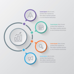 Presentation business infographic template with 4 options. Vector illustration