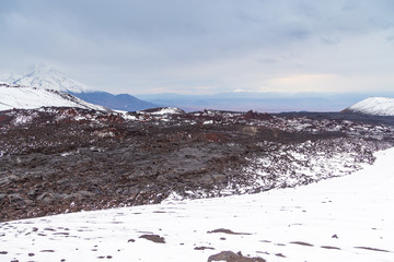 Fototapeta na wymiar Mount Bolshaya Udina, volcanic massive, one of the volcanic complex on the Kamchatka, Russia.