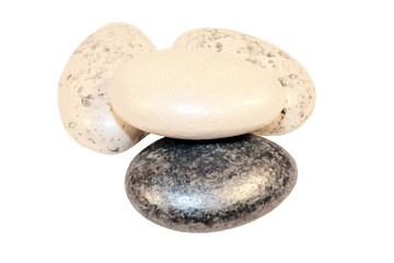Fototapeta na wymiar the colorful pebble stones on white isolated background
