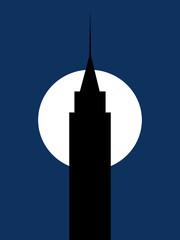 Building on the moon background