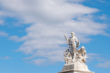 Fototapeta na wymiar Escultura parte del monumento de Vittorio Emanuele, Altare della Patria, Piazza Venezia, Rome Italy
