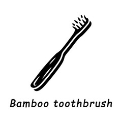 Bamboo toothbrush glyph icon