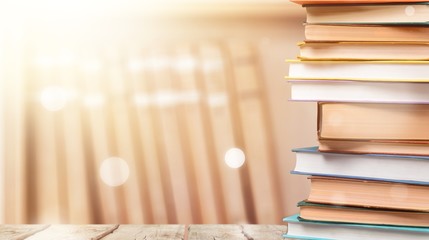 Stack of books isolated on white background