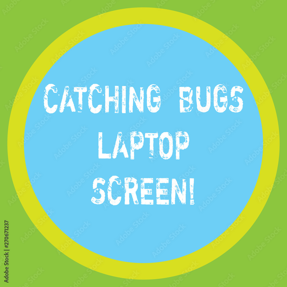 Poster conceptual hand writing showing catching bugs laptop screen. business photo showcasing computer syst