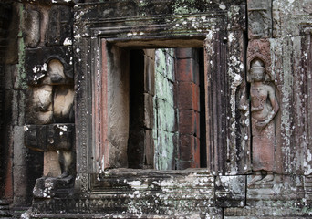 Window in Angkor Empire Temple Cambodia