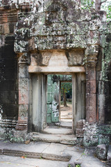 Fototapeta na wymiar Angkor Empire Temple Door frame Cambodia