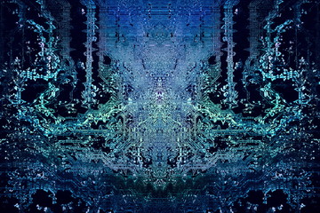 future digital technology motherboard track contacts light dark background