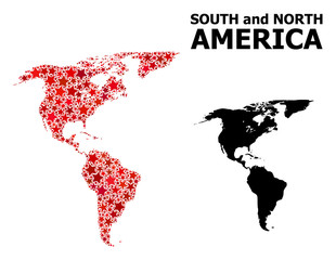Red Star Mosaic Map of South and North America