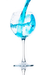 blue drink in glass