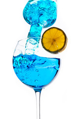 blue drink in glass