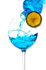blue drink in glass