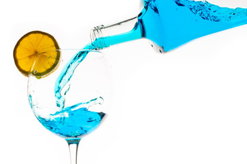 blue drink in glass