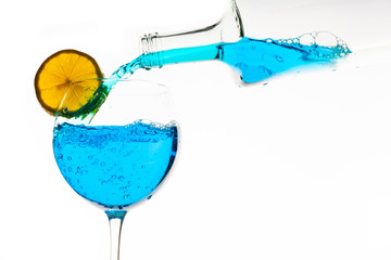 blue drink in glass