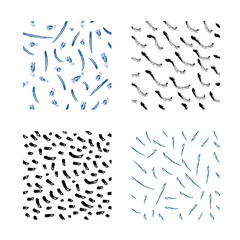 Set of seamless patterns. Vector four covers.