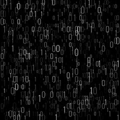 Binary code digital technology background. Computer data by 0 and 1. Algorithm Binary Data Code, Decryption and Encoding. Vector illustration