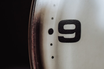 Close up of numbers of a old clock