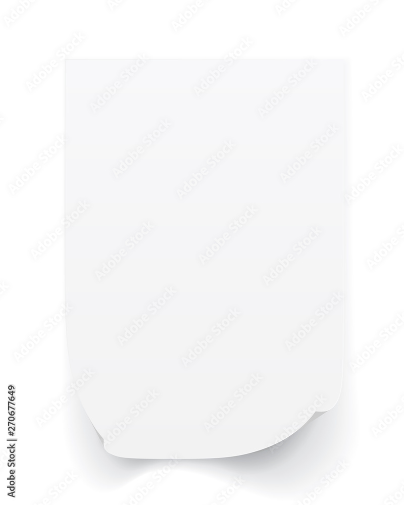 Poster blank a4 sheet of white paper with curled corner and shadow, template for your design. set. vector i