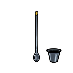 Barman metal steel tool, long cocktail spoon