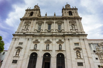 Fototapeta na wymiar View of the Sao Vicente de Fora church located in Lisbon