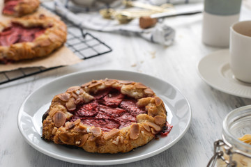 Fresh strawberry almond galette - homemade bakery