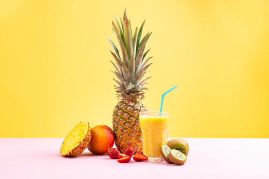 Smoothie fruits still life