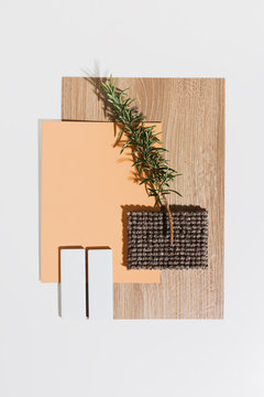 Putty paint colour themed interior mood board