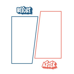 Before and after template. Vector screen elements.