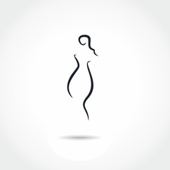 woman shape icon vector line illustration